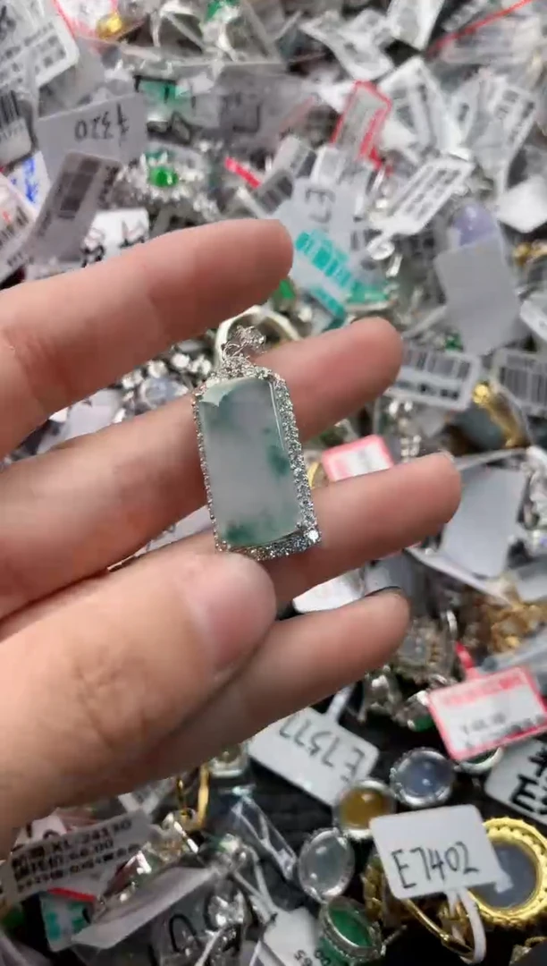 银S925镶嵌戒指翡翠333   9
