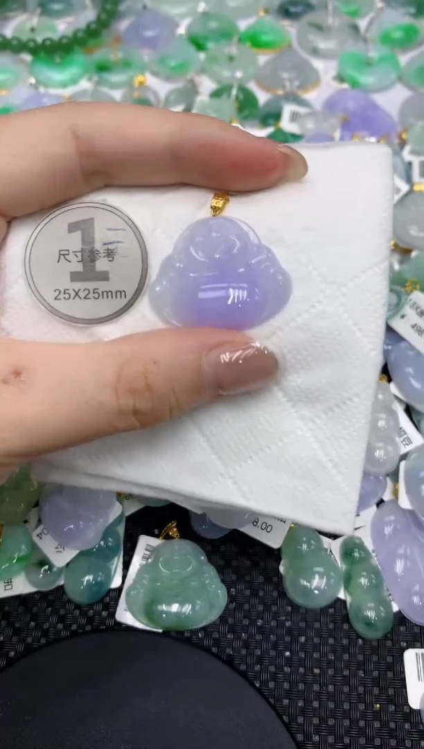 颈饰18K金镶嵌翡翠浮**欢111111111