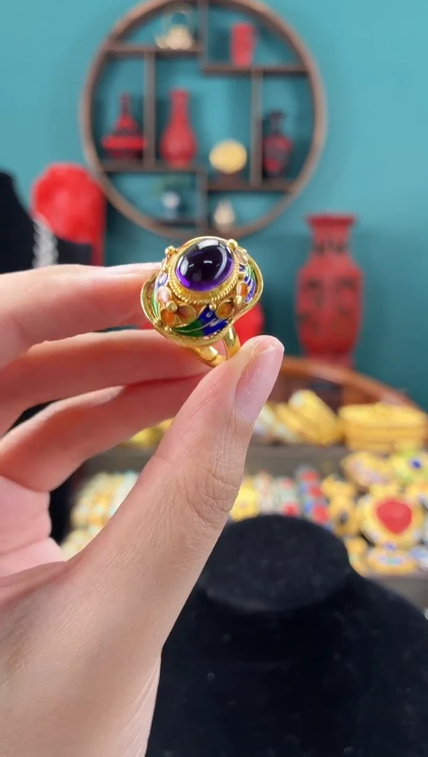 非遗手工花丝镶嵌戒指