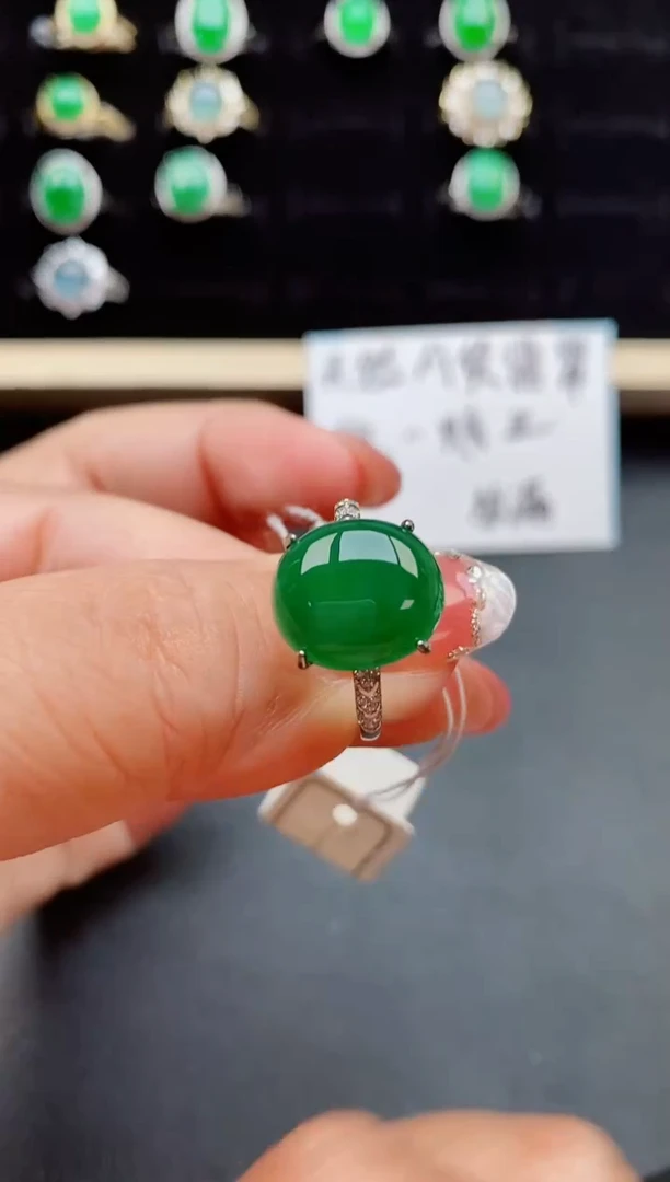 【闪购商品】翡翠戒指银S925镶嵌50800