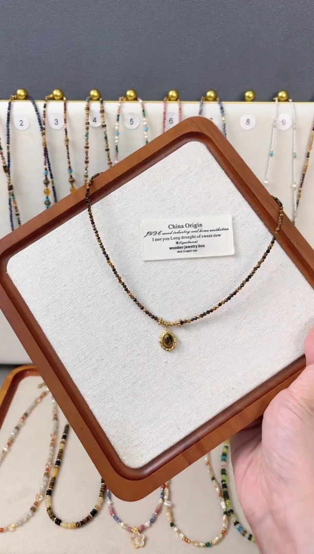 木变石（虎睛石）钛钢颈饰8号