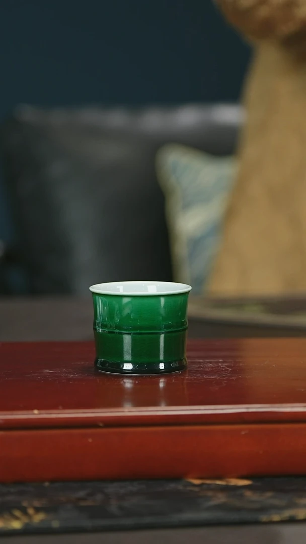 【闪购商品】瓷堂里郎窑绿竹节杯子