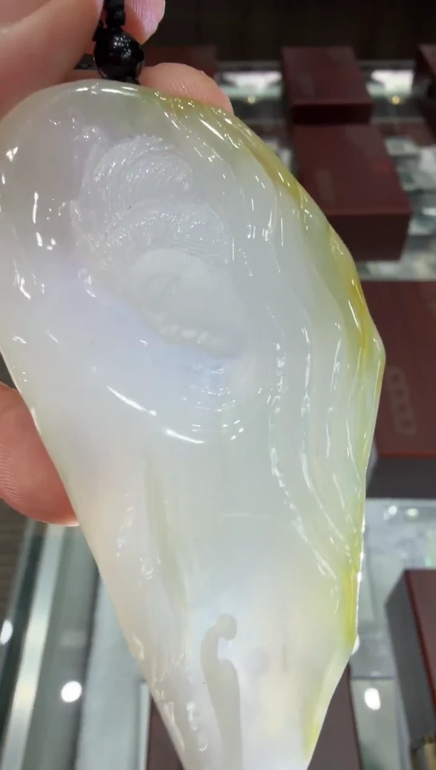 未镶嵌挂件翡翠A货翡翠孤品国雕谢林工
