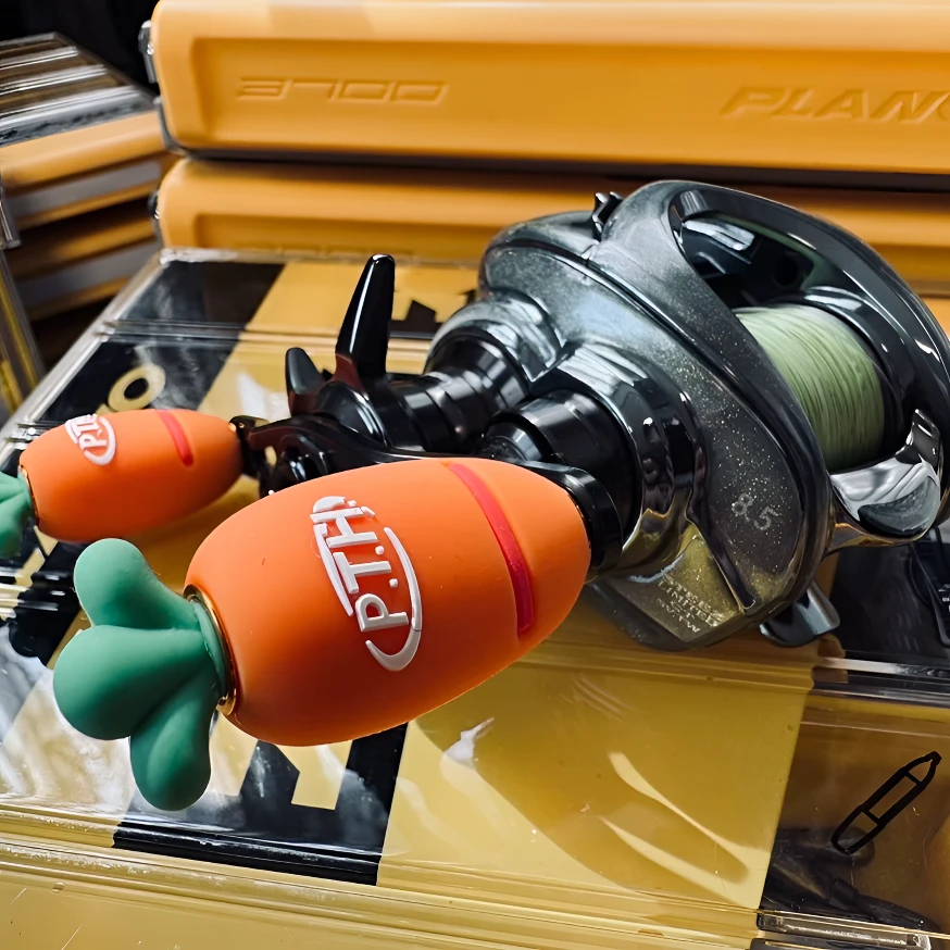 PTH萝卜握丸个性化水滴轮路亚渔轮改装胡萝卜握丸摇臂亲肤硅胶款