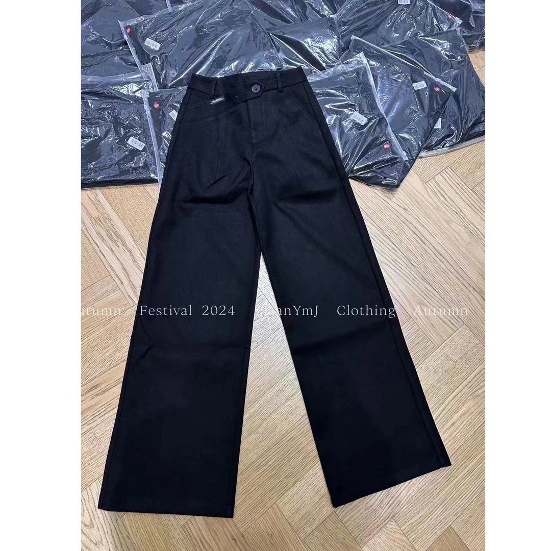 【no退no换 谨慎下单】不规则拼接侧腰西装阔腿裤 246532