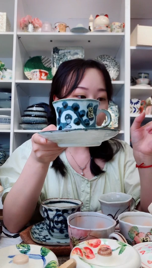 陶瓷【新品】章鱼唐草咖啡杯碟