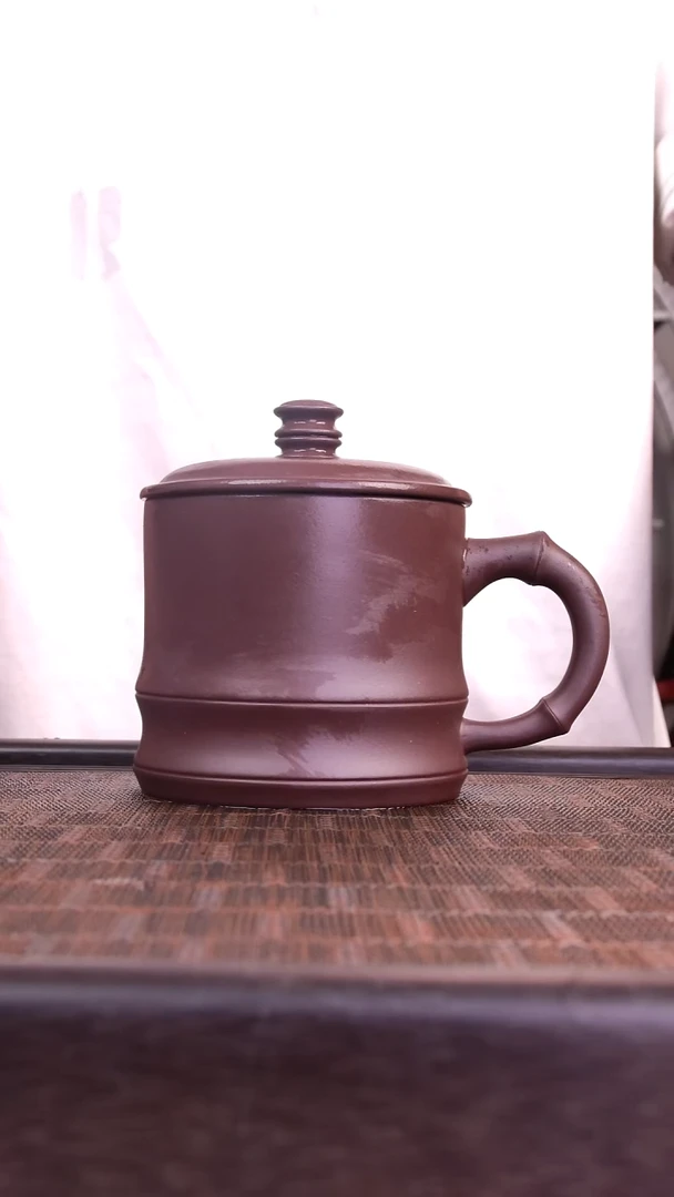 茶杯紫砂新人体验款紫泥双线竹节光素杯 400CC容量