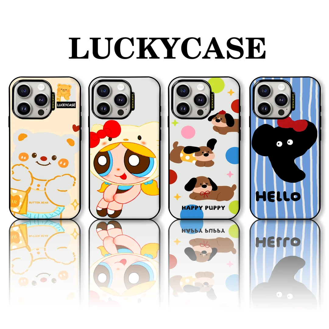Lucky Case原创【黄油小熊】适用苹果IPhone13-16Promax个性防摔