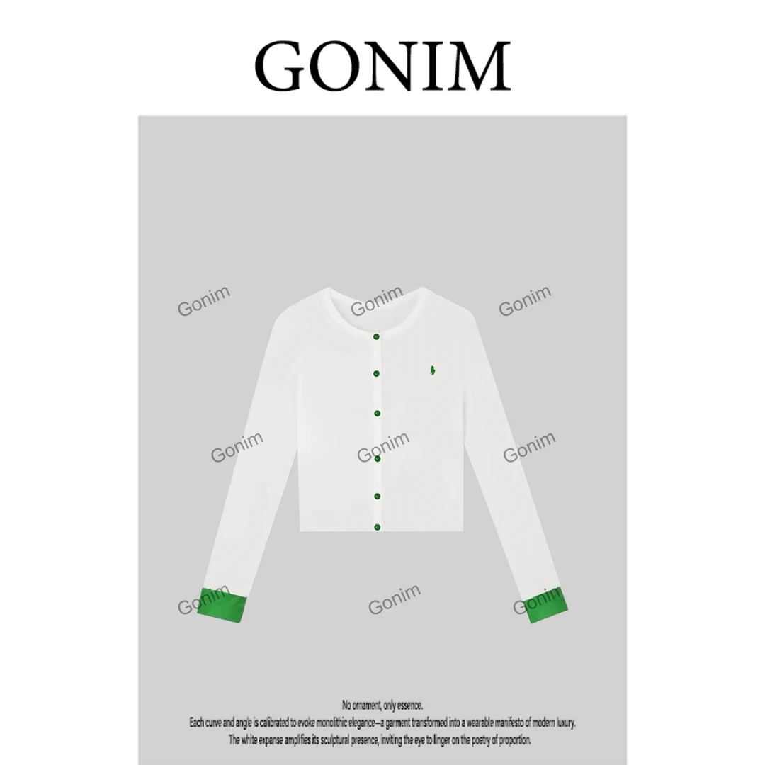 Gonim·"撞趣开衫‘2025早秋时尚气质卡通毛针织衫百搭上衣女