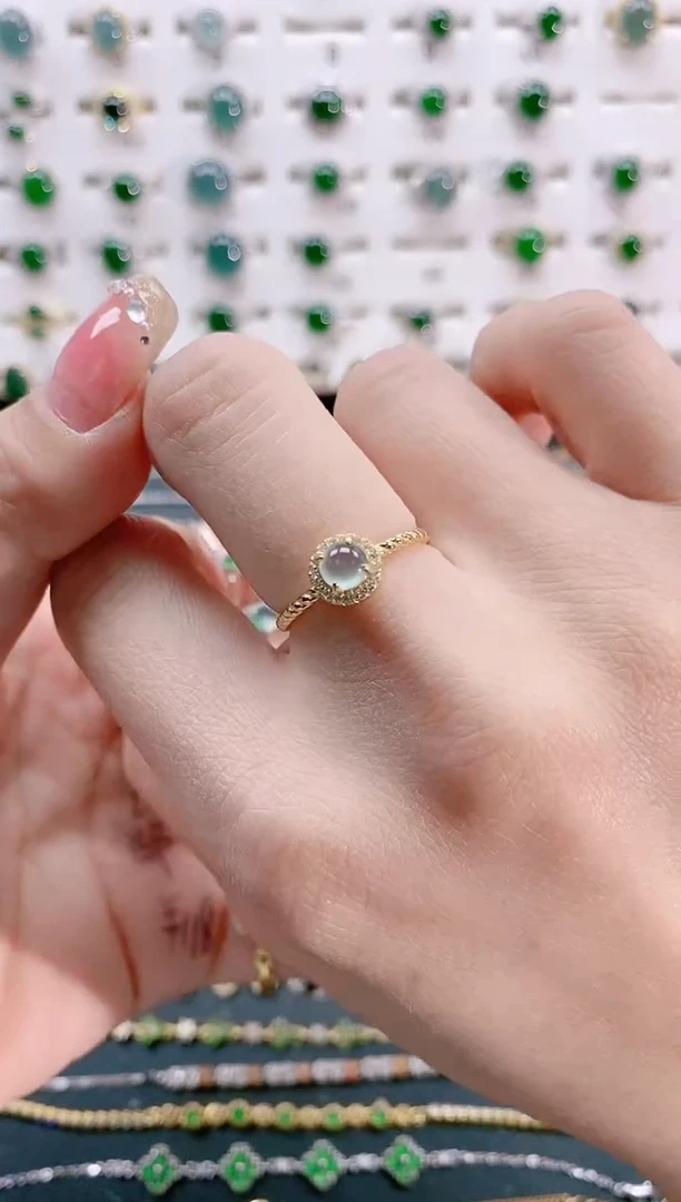 【闪购商品】翡翠戒指银S925镶嵌天然翡翠