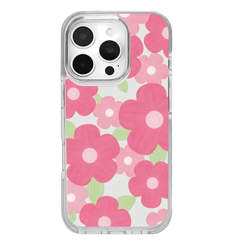 粉花适用于苹果iphone16小众ins亚克力二合一糖果壳手机壳