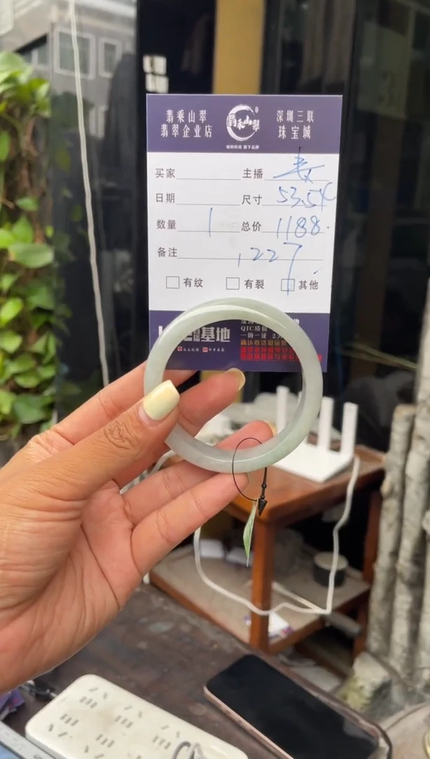 未镶嵌手镯翡翠C 53-54正圈 1227