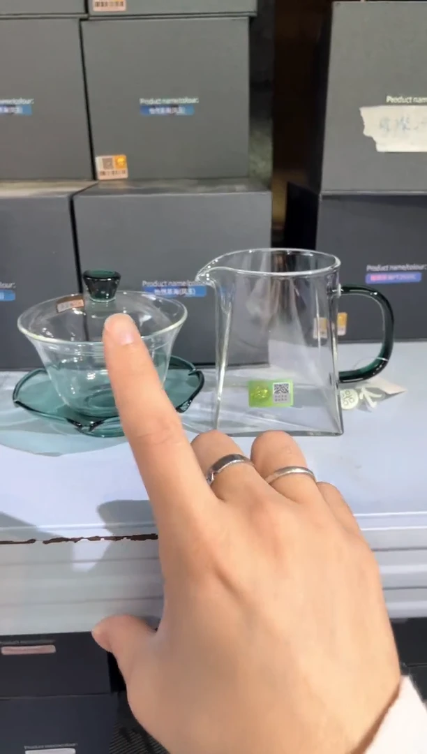 荷叶盖碗墨绿色+瀚然墨绿色+清禾杯墨绿色一只