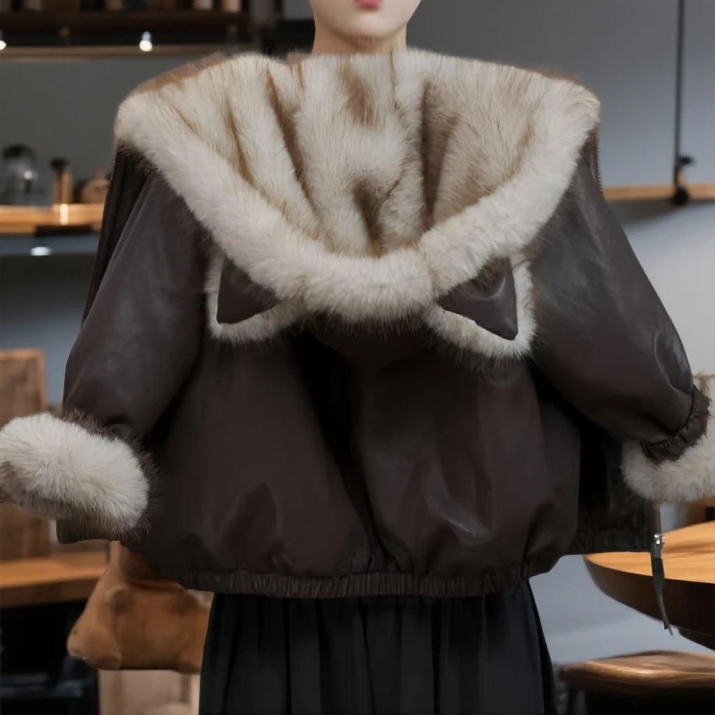 【男女同款】awxa12皮面三防加绒冬款加厚2025儿童高级洋气简约外套