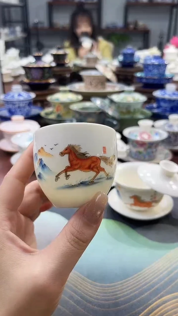 【闪购商品】羊脂玉马到成功杯子2个