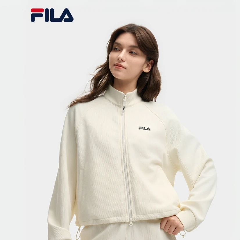 FILA斐乐官方女士流光风针织长袖外套2025秋新款时尚休闲宽松卫衣