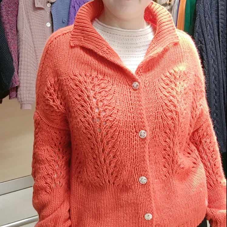 第55款：凤尾花开衫棒针编织视频教程