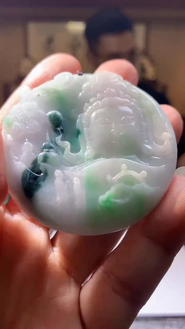 【闪购商品】定制翡翠未镶嵌1085hn-毛货挂件22