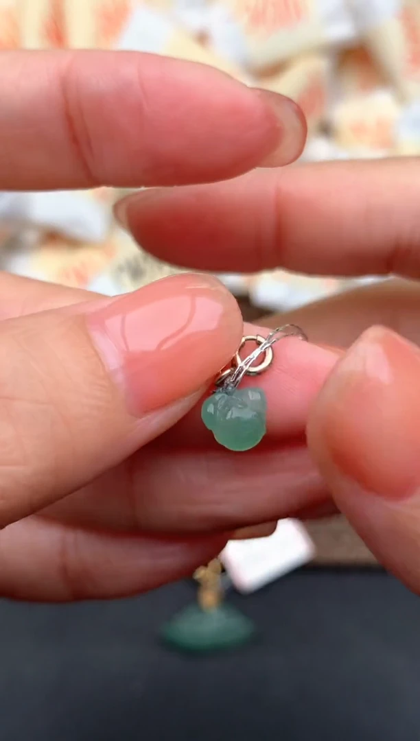 银S925镶嵌挂件翡翠一