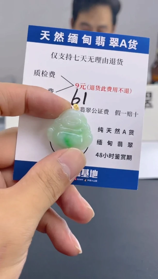 颈饰18K金镶嵌翡翠纯天然缅甸翡翠A货