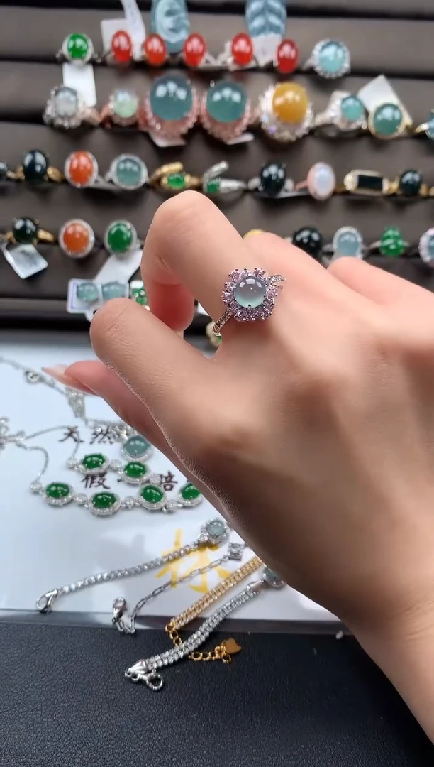 【闪购商品】翡翠戒指银S925镶嵌321321312