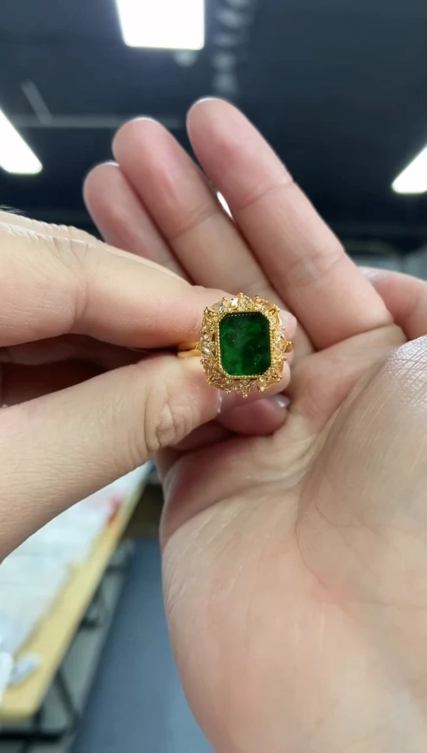 【闪购商品】翡翠戒指银S925镶嵌多样性发其一颜色微差