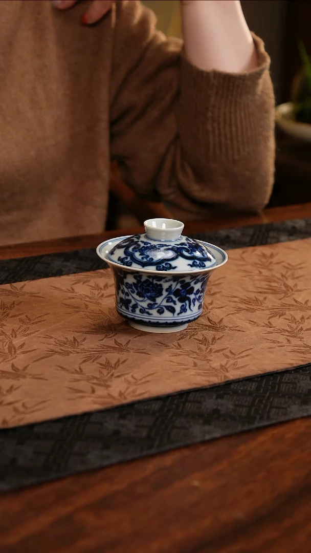 【闪购商品】杯子莹焰堂莲花云肩盖碗