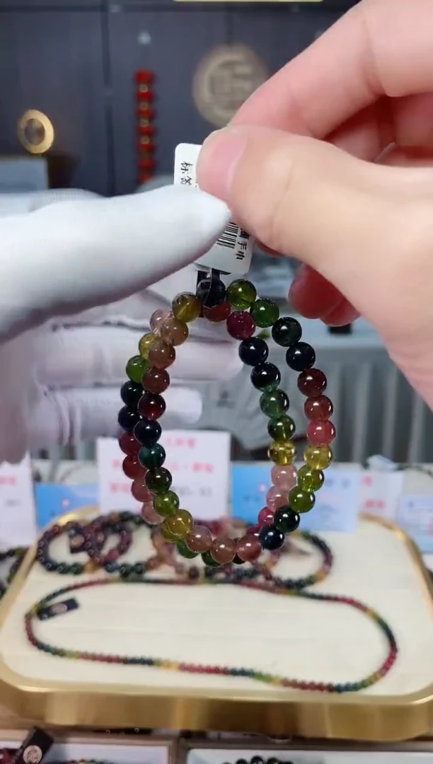 未镶嵌收藏级老矿碧玺单圈手串7mm+碧玺xion多样性发一条