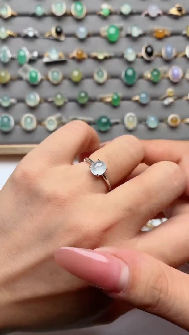 银S925镶嵌戒指翡翠.