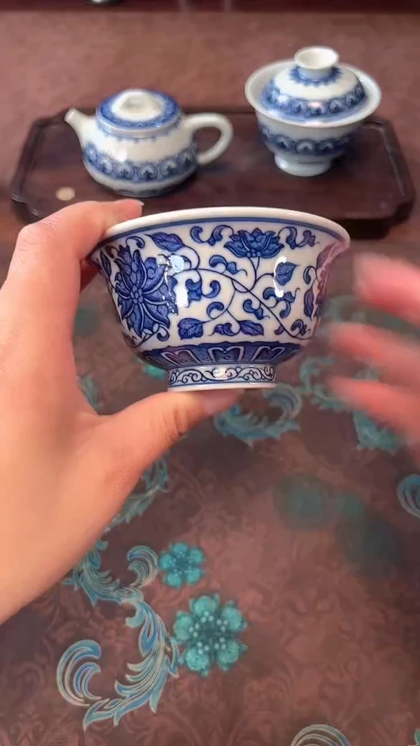 镹曰茶闲手工手绘青花
