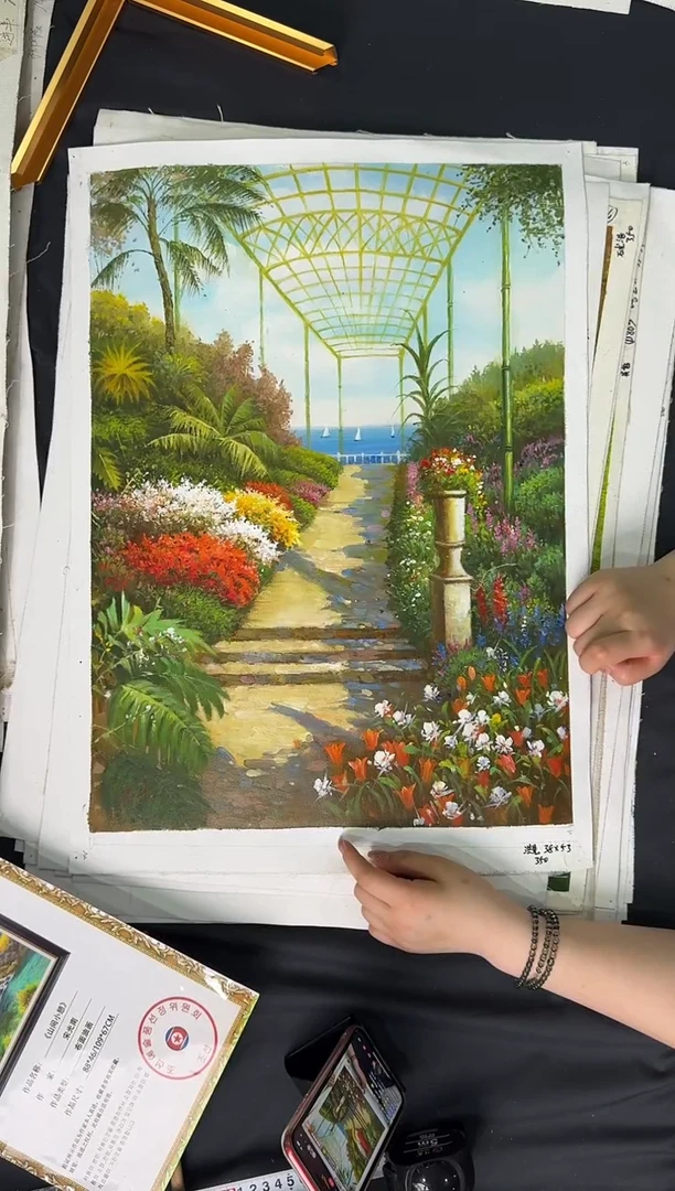 油画【原创·保真·带证书】朝鲜画家纯手绘油画--顺丰包邮--