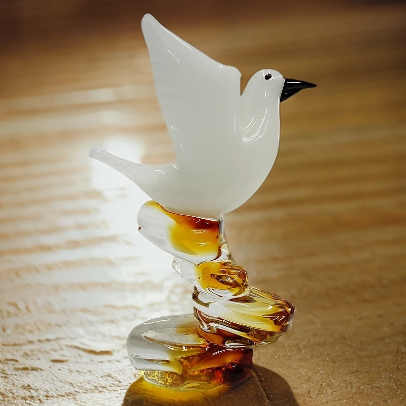 淄博琉璃个性创意简约手工鸟摆件客厅书房儿童房酒柜日常送礼