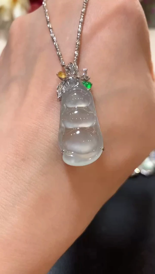 吊坠(不含链)18K金镶嵌翡翠n14