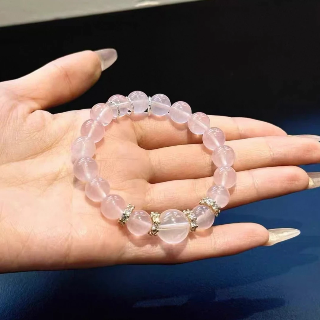 【雷诺】蜜桃粉水晶手串1042  多样性发货