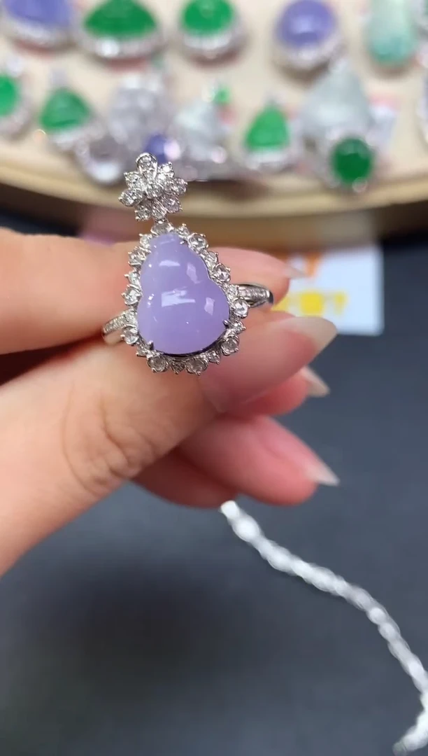 18K金镶嵌戒指翡翠戒指|两用|12800