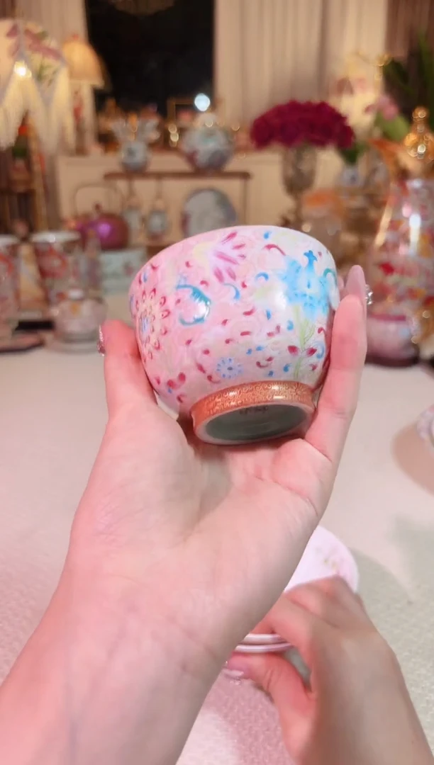 瓷花开 自在杯-------