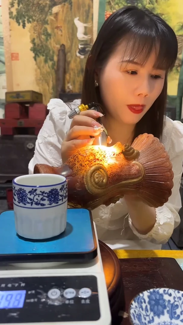 摆件缠枝莲陶瓷杯B825