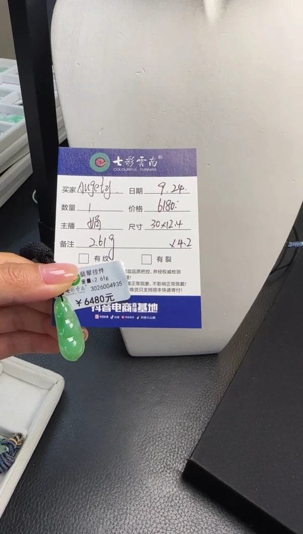 吊坠(不含链)未镶嵌翡翠A****️翡翠花件福豆