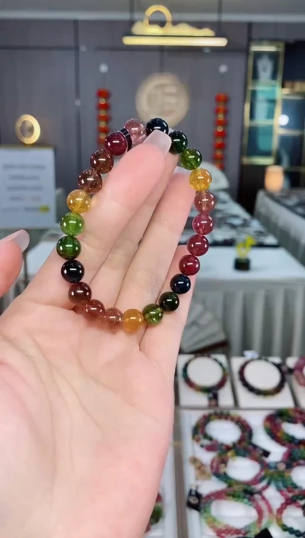老矿碧玺单圈手串8mm+未镶嵌碧玺hon多样性发货一条