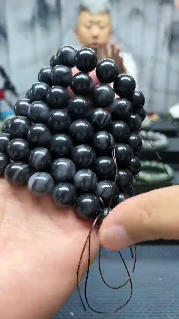 手串未镶嵌和田玉聚墨青花卡16纯天然拍一发一