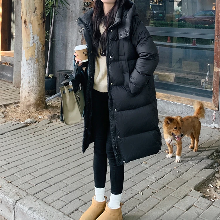Mandsibil曼德西比利羽绒服女中长款2025新款洋气90白鸭绒加厚冬