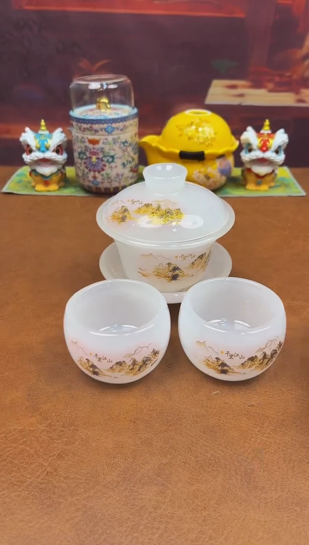 陶瓷茶具摆件旅行套组