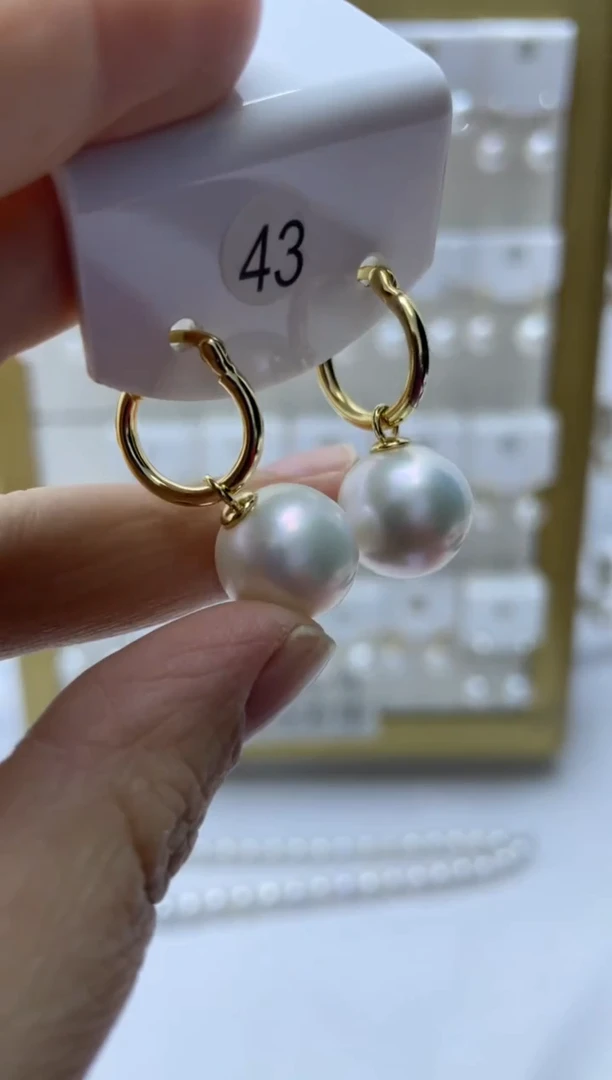 银S925镶嵌耳饰淡水珍珠43