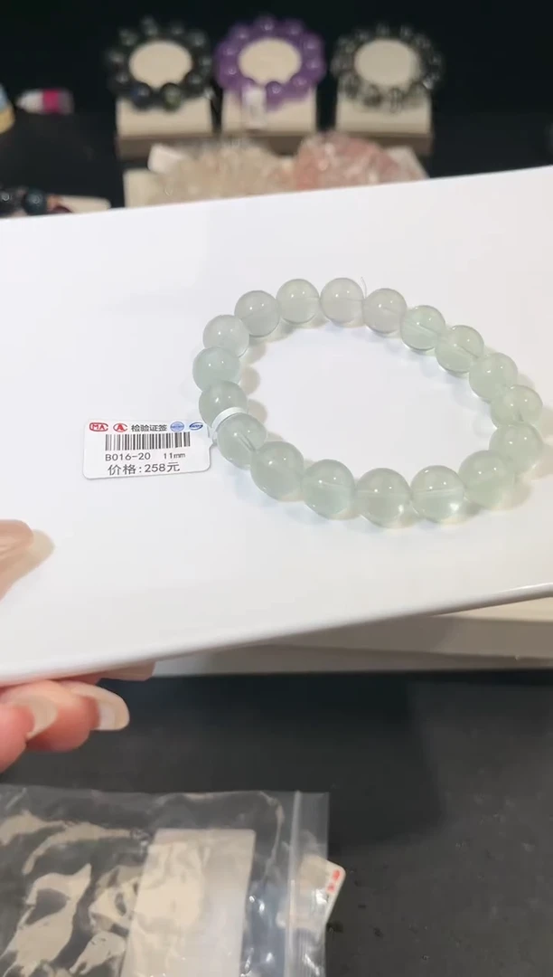 手链未镶嵌萤石多样性发一Q33奶绿11mm