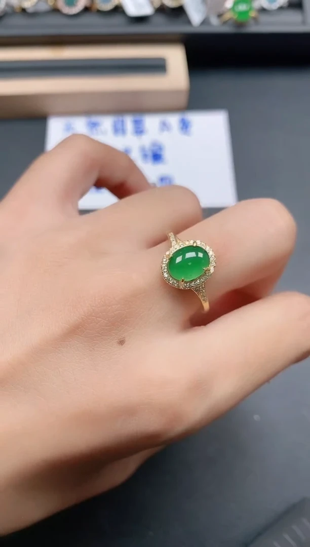 银S925镶嵌戒指翡翠111