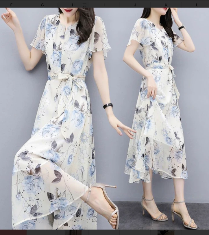 (90-140斤)夏季中长款显瘦碎花系带仙女裙春游连衣裙减龄问道联名