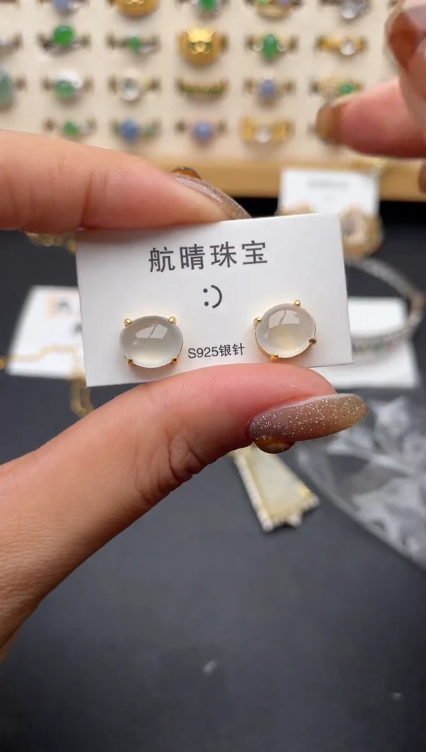 翡翠戒指银S925镶嵌一物一证一礼盒
