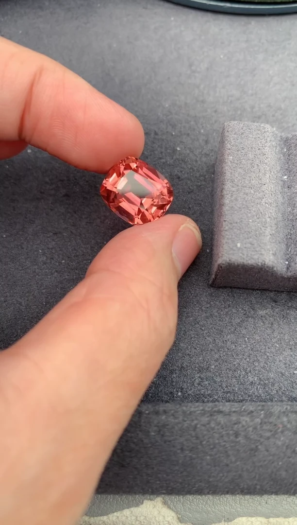 未镶嵌裸石碧玺7.9ct 橘粉色碧玺 定制 BA