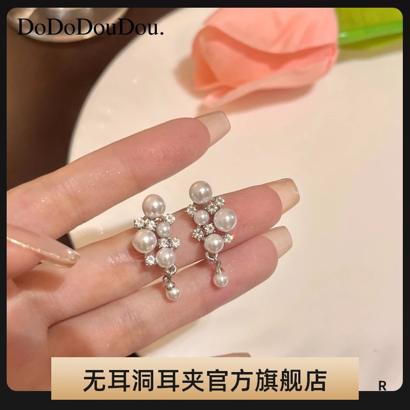 铜合金合成锆石耳饰 琉璃光耳饰蚊香盘耳夹无耳洞女新款百搭耳环
