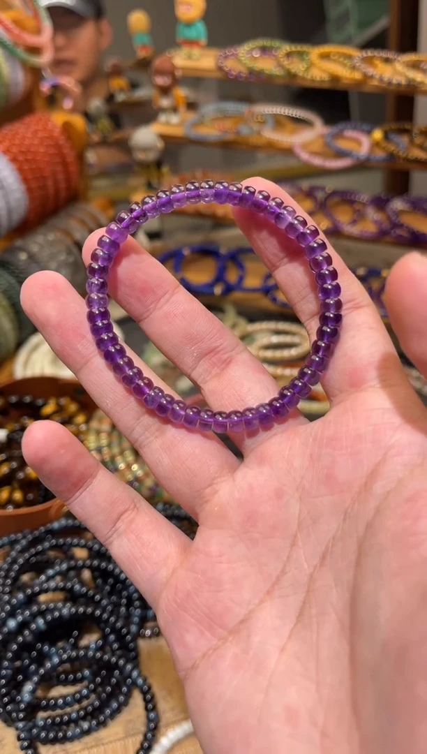 水晶手串未镶嵌5m+紫水晶